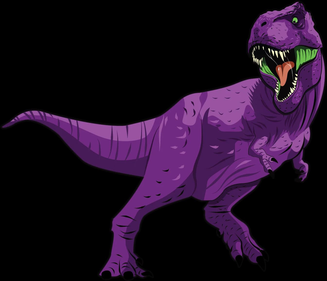 Sue, de paarse brullende T. rex van Toppling Goliath