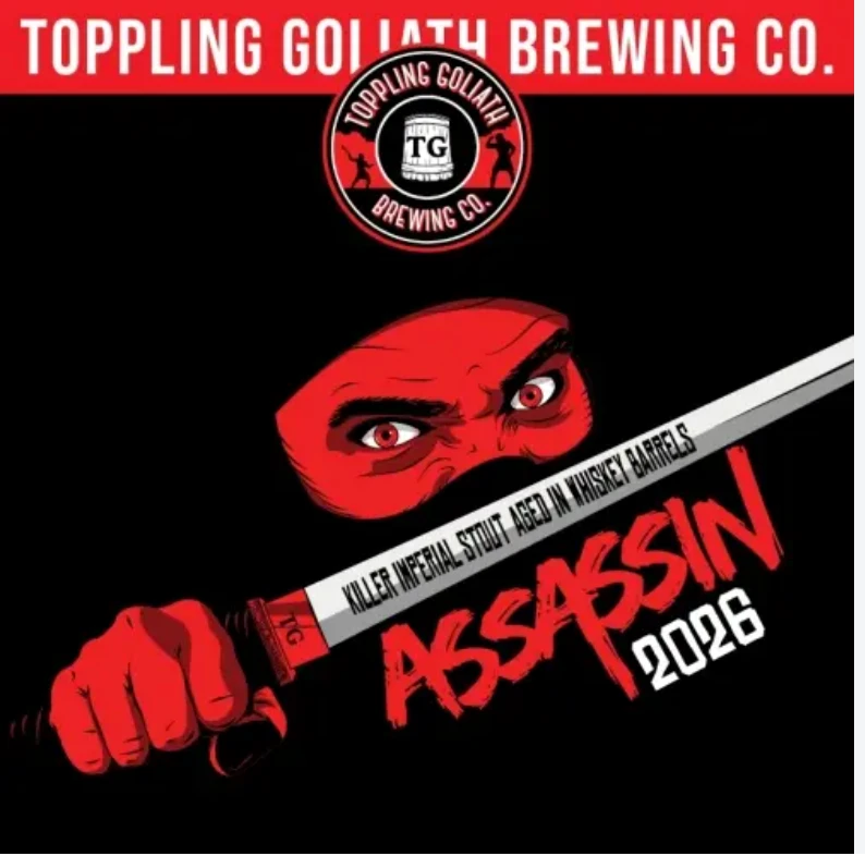 Assassin 2026-label: rode ninja met zwaard